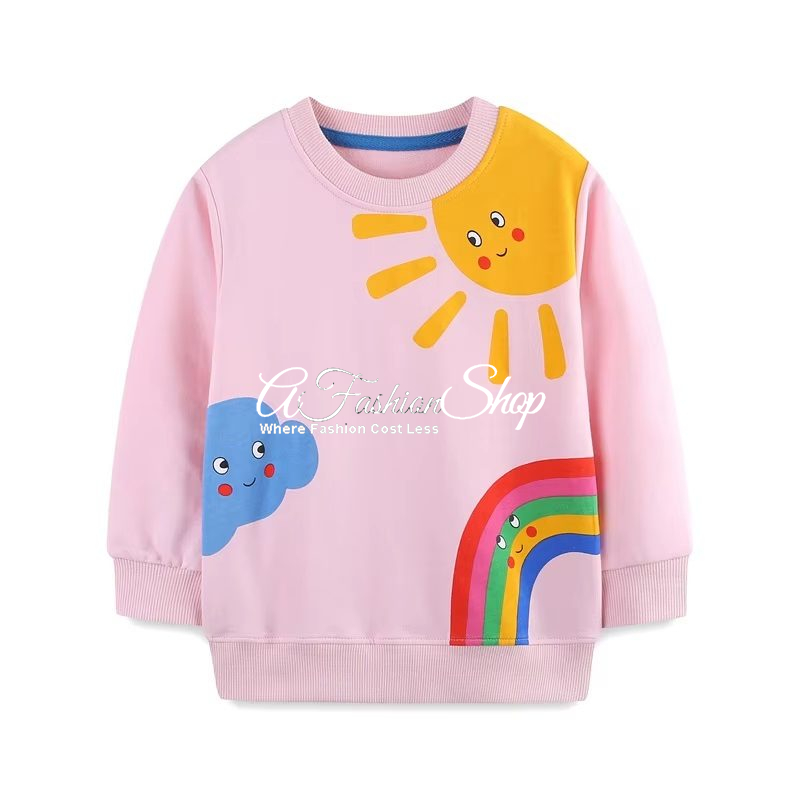 Girl Cute Autumn Sweater Sunny Rainbow