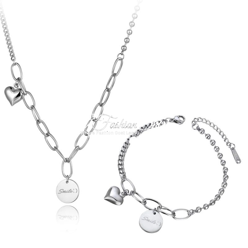 Make Me Smile Pendant+Bracelet Set