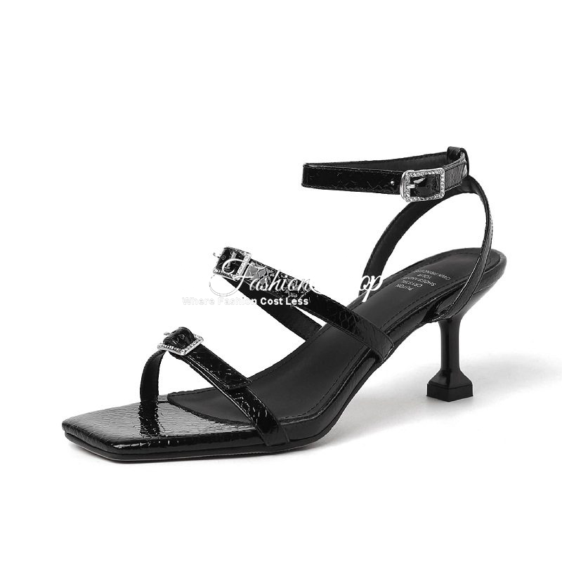Klassy-skin Gold Python Leather Heel