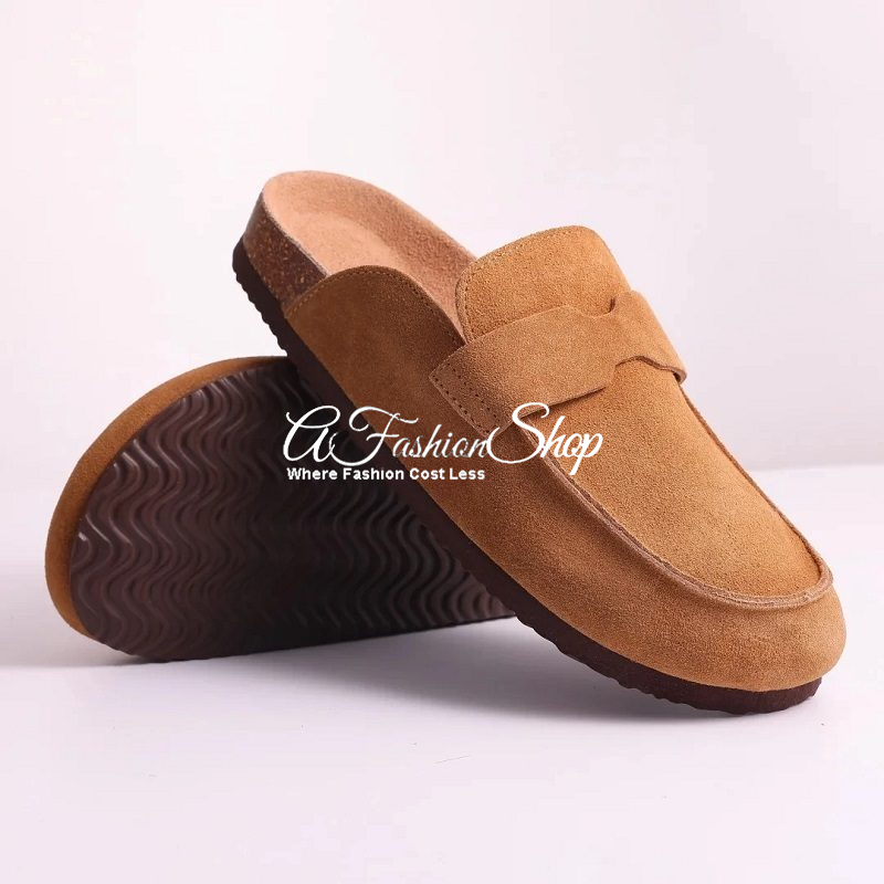 Authentic Streetstyle Suede Slip-On Loafers Camel