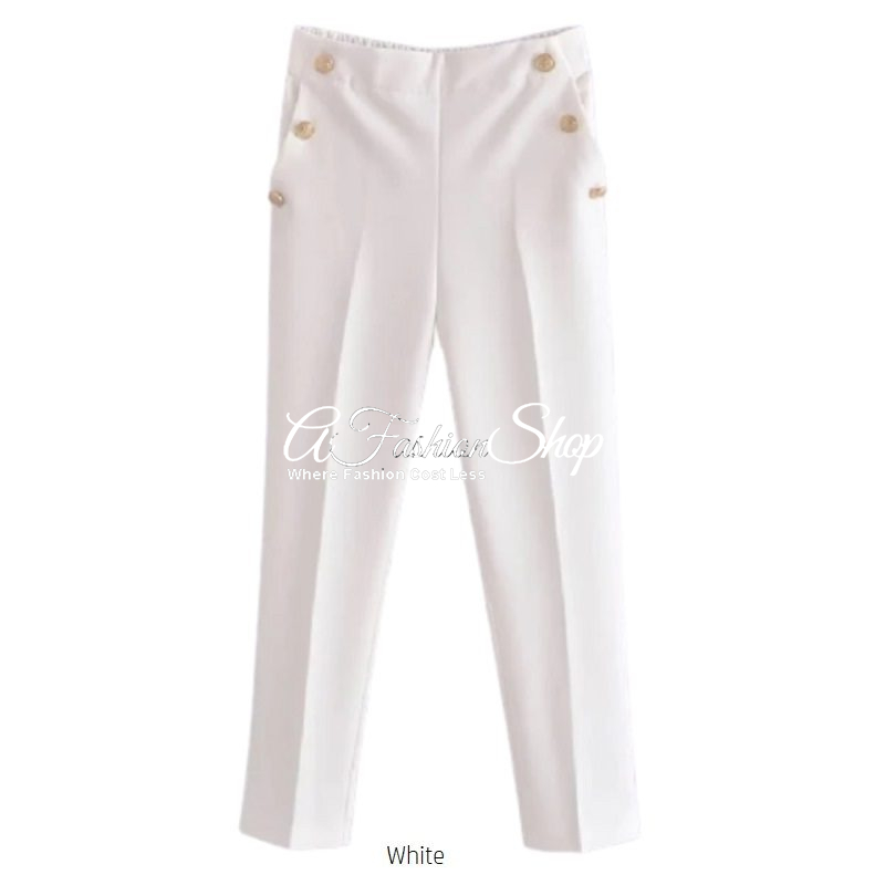 Catalina Medallion Gold Button Pant
