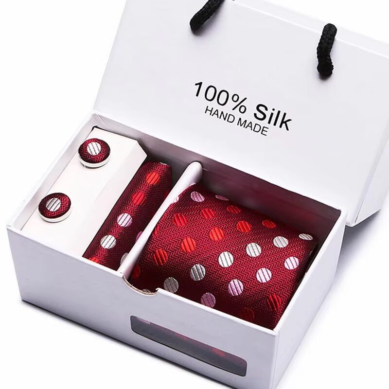 Dapper Dot Set Tie Pocket Square Cufflink