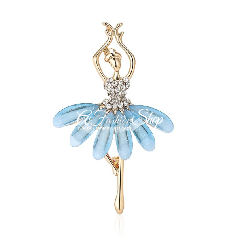 Anna Ballerina Brooch Gold Lapel Pin