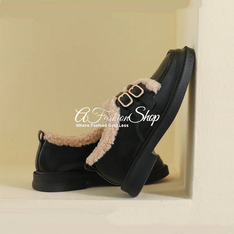 EightEEN Women Plush Sole Platform Color Black