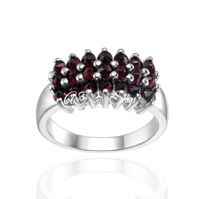 Gemstone Band Trinity Ring January/Black Garnet