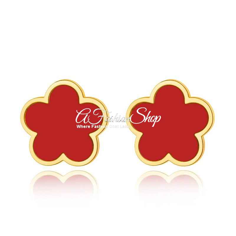 Five Petals Fortune Wealth Jewelry Gold Earring