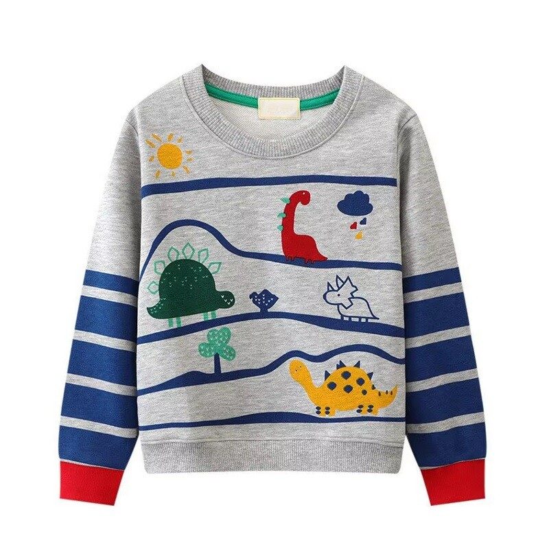 Animal Graphics Long-Sleeve Dino Gray Sweatshirt