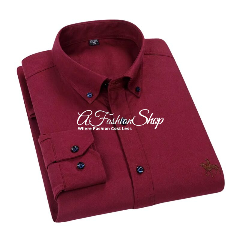 Polo Equestrian Embroidery Shirt Color Wine Red
