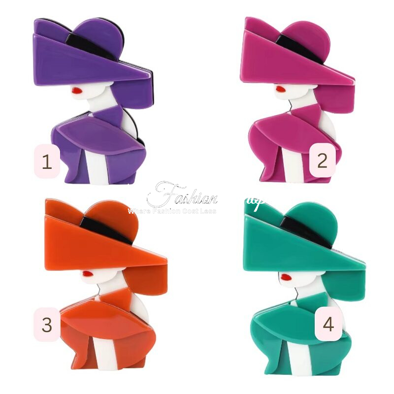 Lady Hat Silhouette Brooch 4Colors!