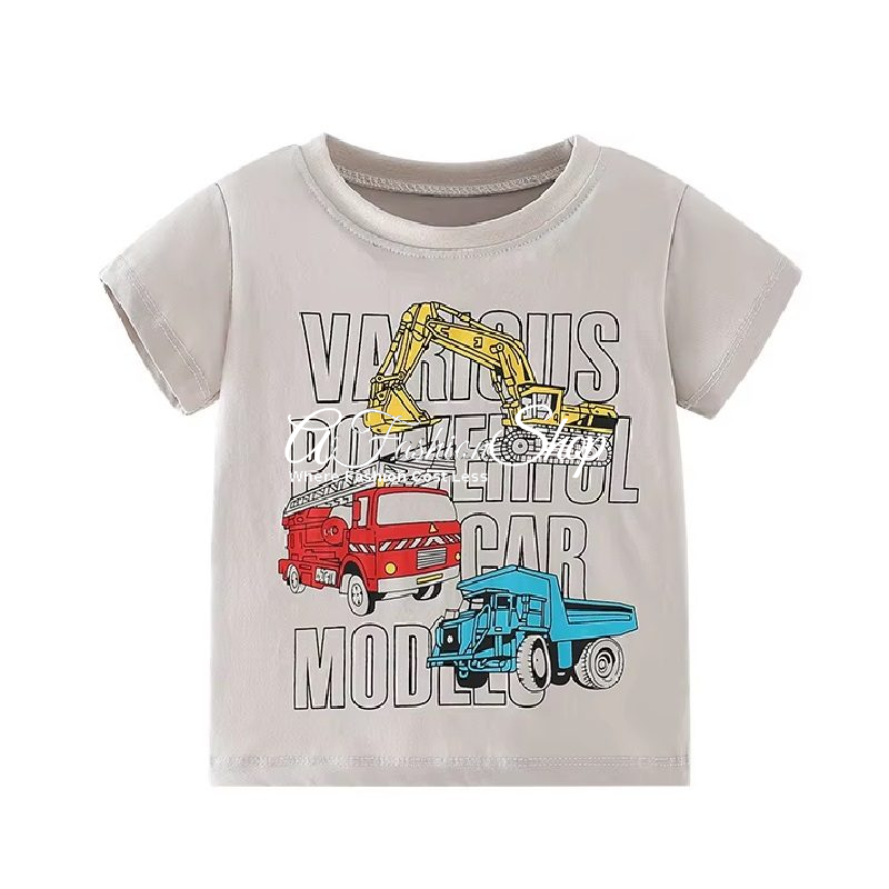 Cotton Graphic T-Shirt Red Yellow Truck
