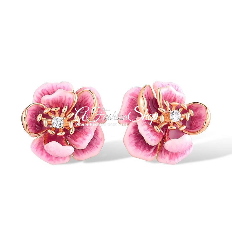 Mariposa Pink Flower Earring