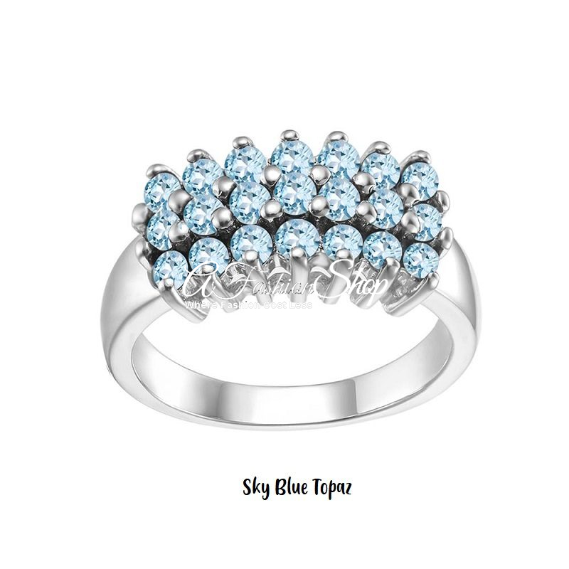 Sky Blue Topaz Gemstone Ring For December