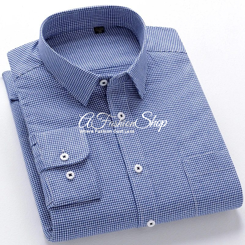 Men’s Cotton Checked Pattern Blue Shirt