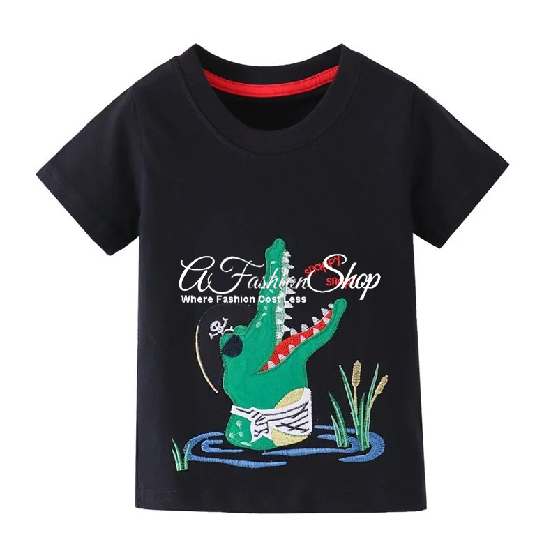 Black Cotton T-Shirt Crocs vs. Birds