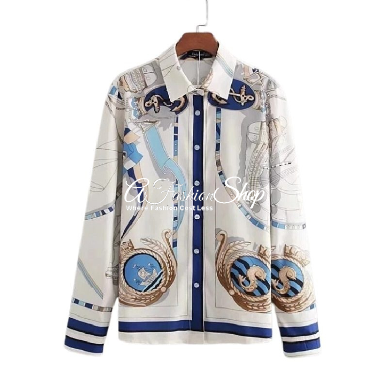 Women Sailor Top Navy Blouse