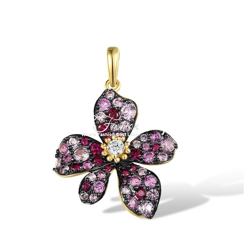 Kananga CZ Floral Pendant Only