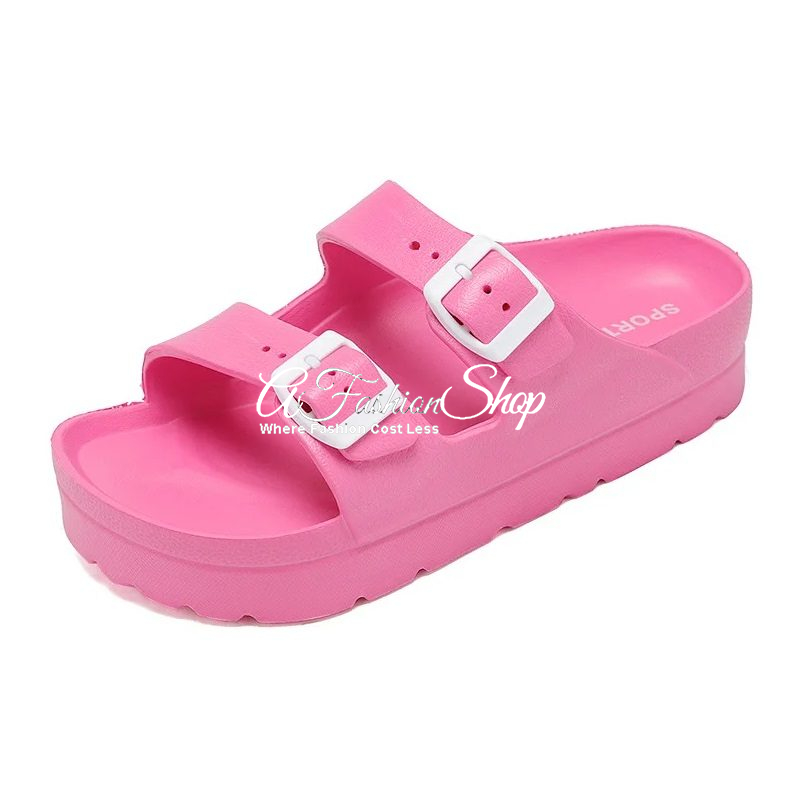Jane Platform Slide Sandal Buckle Closure (Women)