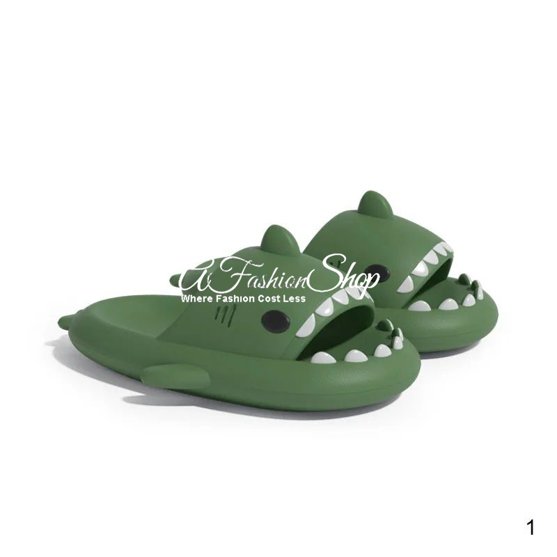 Women’s Shark Sandal Slippers Color Green
