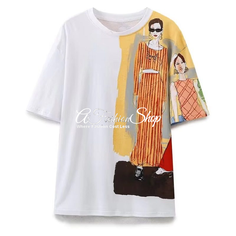 Runway Girls Printed Front Back T-Shirt