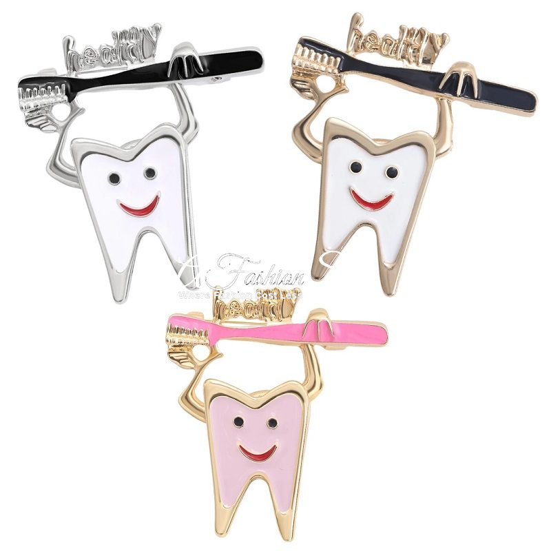 Icon Enamel Healthy Tooth Brooch