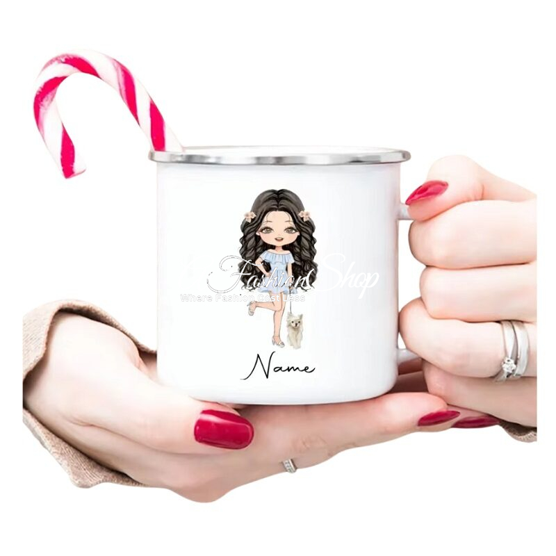 Enamel Mug For Girl Isabella Caricature Series