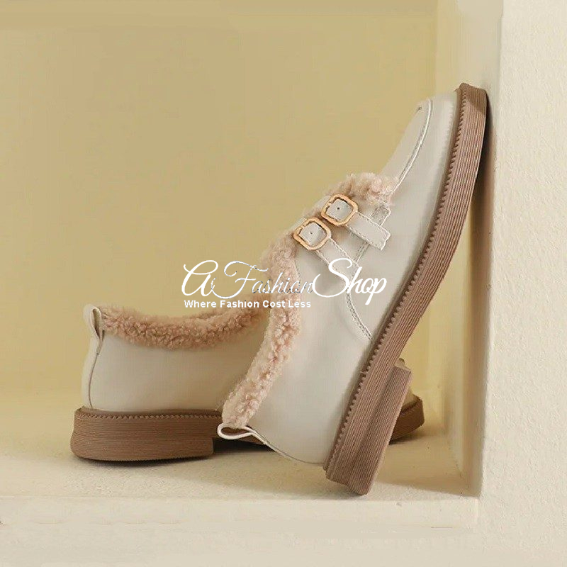EightEEN Women Plush Sole Platform Beige