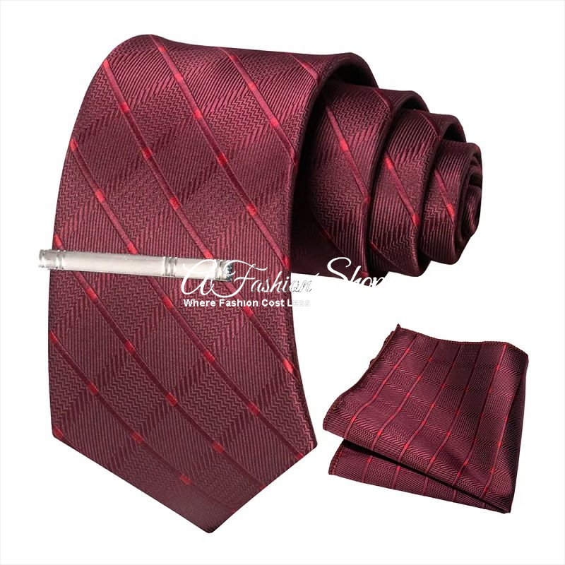 Signature Tartan Silk Tie Red Pattern Bachelor