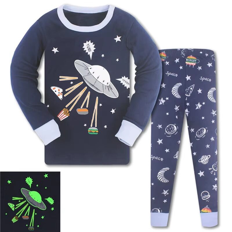 Boys Long Sleeve Pajama Set -Spaceship