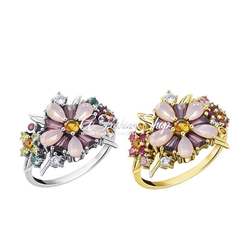 Summer25 Flower Ring Gold Silver Metal
