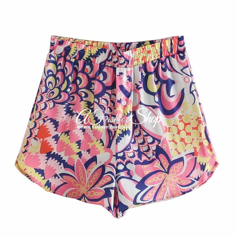 Karen Elastic Waist Deep Blue Batik Short