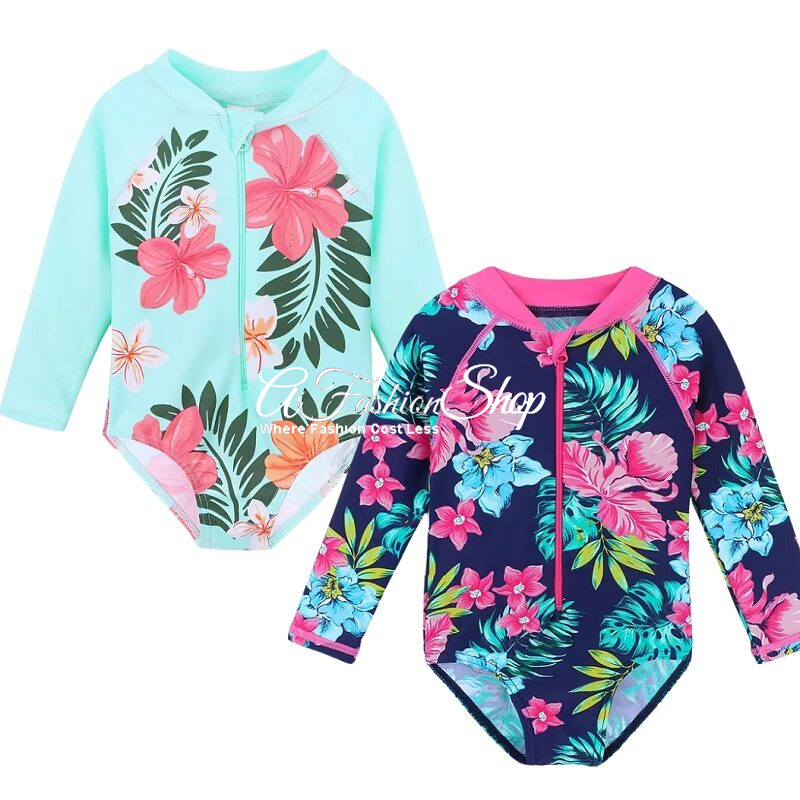 Girl One-piece Hawaiian Swimsuit Pull-On Style