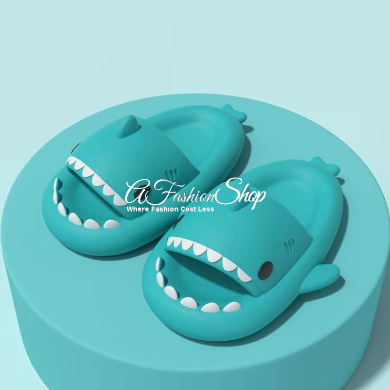 Shark Beach Color Turquoise Sandals Slip-On