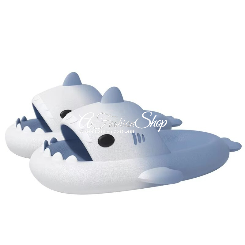 Beach Indoor Sandals Shark Slip-On Blue Gradient