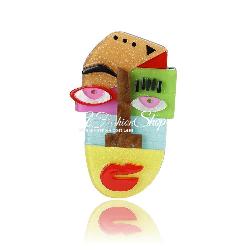 Summer Brooch Colorful Face Sunglasses
