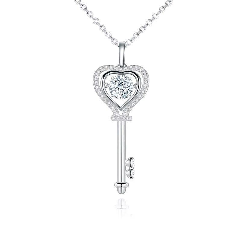 Heritage Radiance 1.0Ct Moissanite Artisan Key Necklace