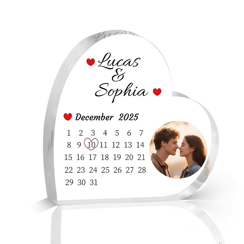 Bespoke Personalized Couple’s Photo Acrylic Display – Heart