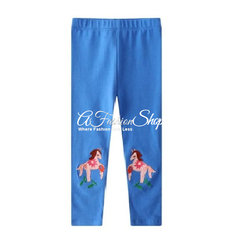 Petit Bod Girl Blue Leggings Unicorn