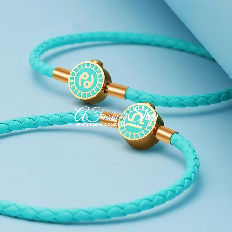 Leather Bracelet by Zodiac Color Turquoise