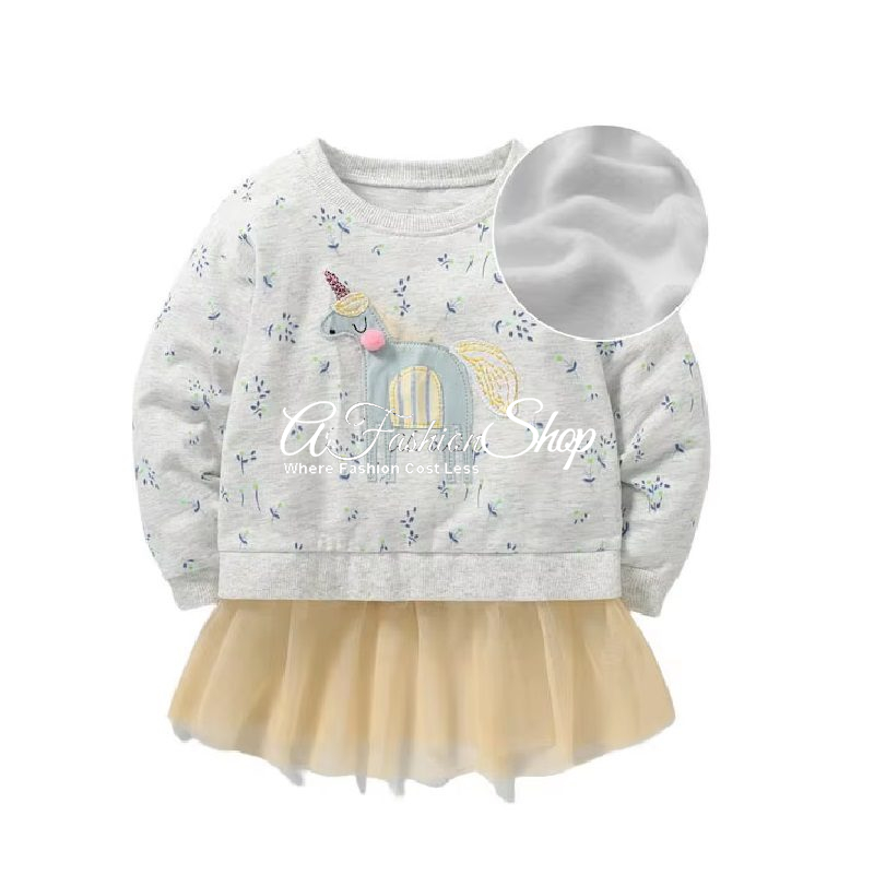 Bobo Super Soft Sweatshirt Grey With Gold Tulle
