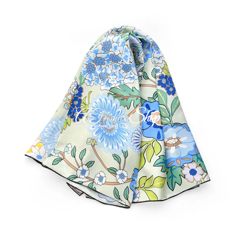 Helena Floral Scarf Shawl Blue