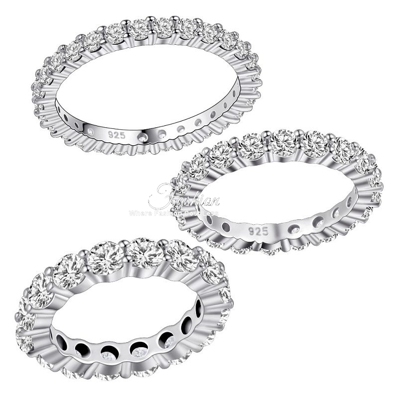 Eternity Wedding Band Silver Ring
