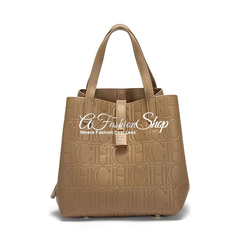 LuxeBloom Mini Shopper Adella Bag -Khaki