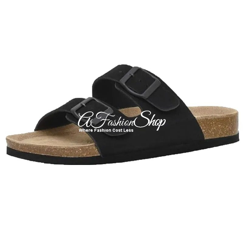 Cruz Slide Sandal Double Strap Black (Men)