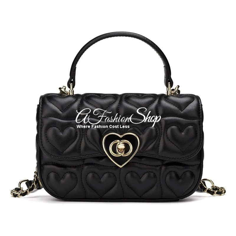 Kate Heart Quilted Convertible Handbag