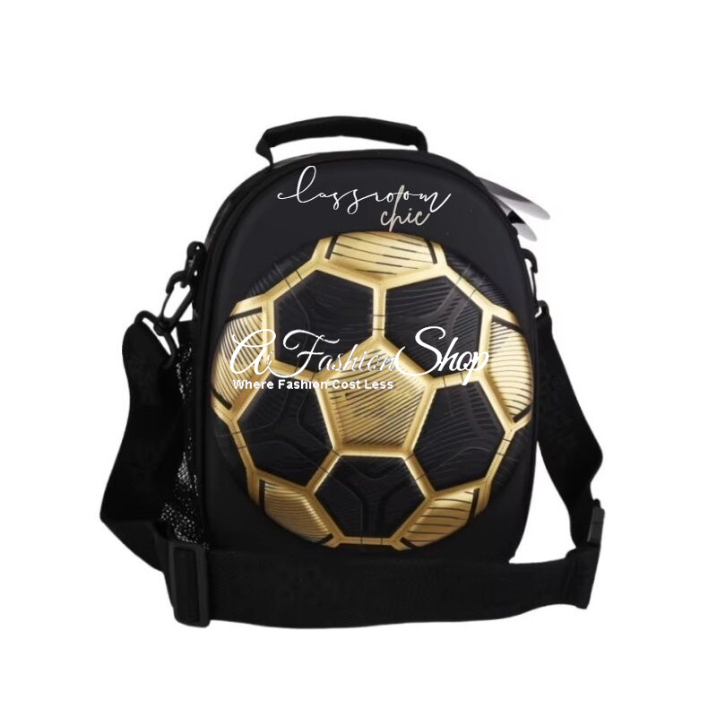 Kid Essential Golden Football Strap Lunchbox