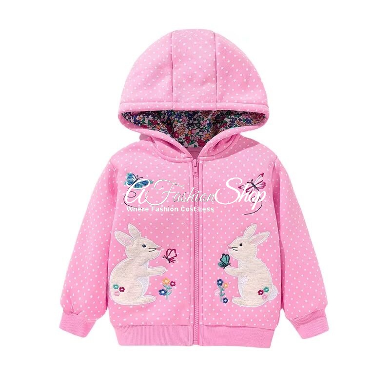 Polka Dots Cotton Tail Hoodie Jacket