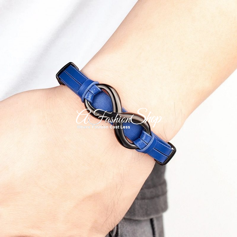 Men’s Infinity Bracelet Black Stainless Steel