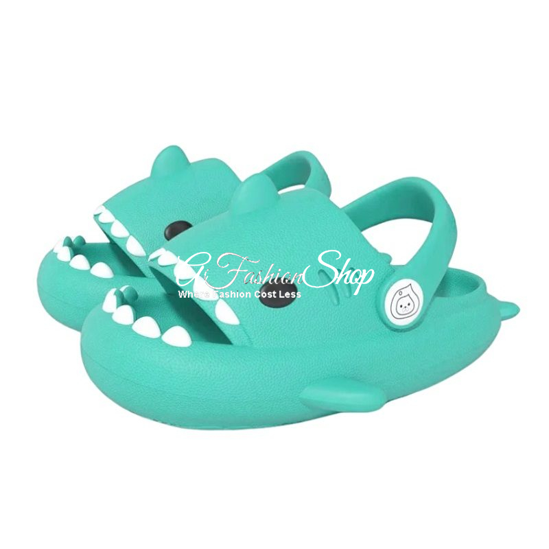 Turquoise Shark Beach Sandals (Kids/Girl)