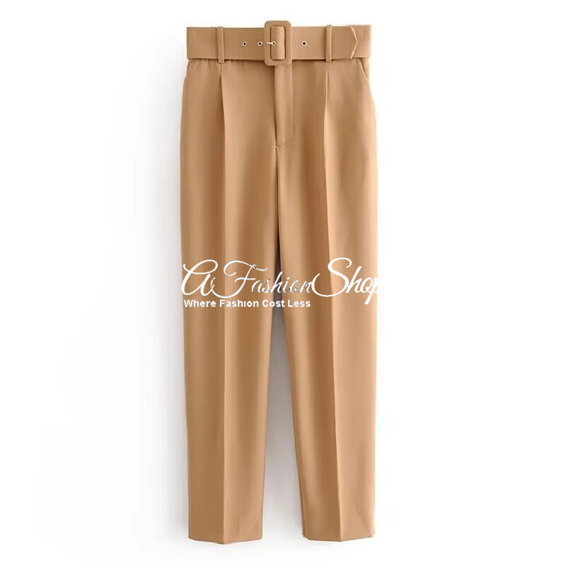Elie Belted High Waist Tapered Pant Light Taupe