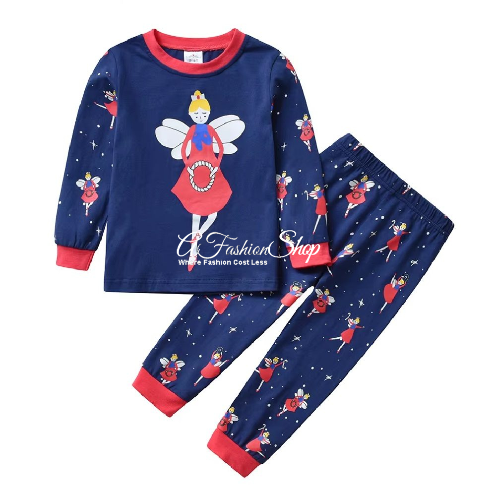 Little Tinker Print Fitted Cotton Pajama Set
